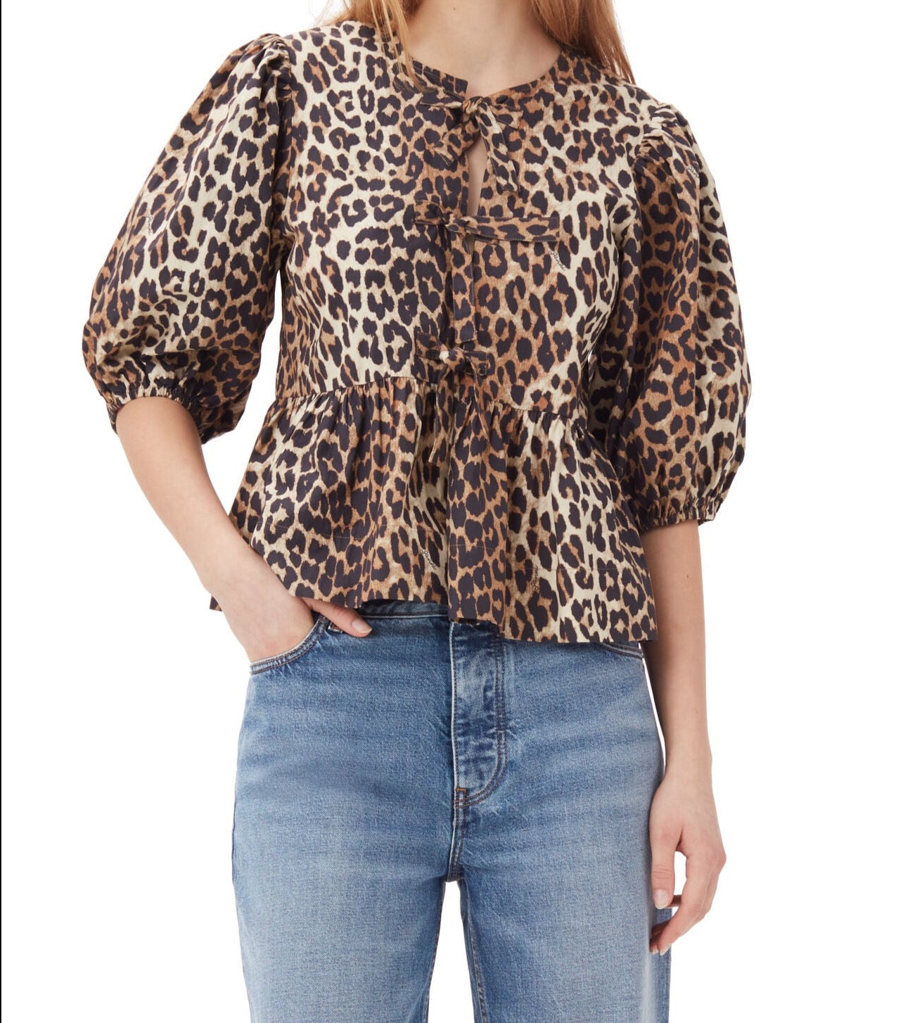 Sophie – Vintage-Crop-Top mit Leopardenmuster