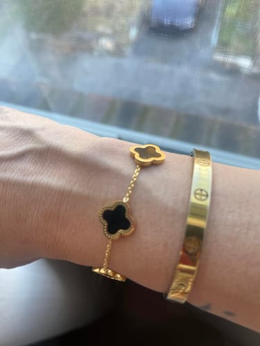 Marie-Louise -  Exlusieve Gouden Klaver Armband